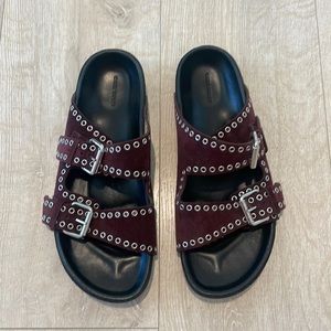 ISABEL MARANT Lennyo Suede Slide Sandals size 40